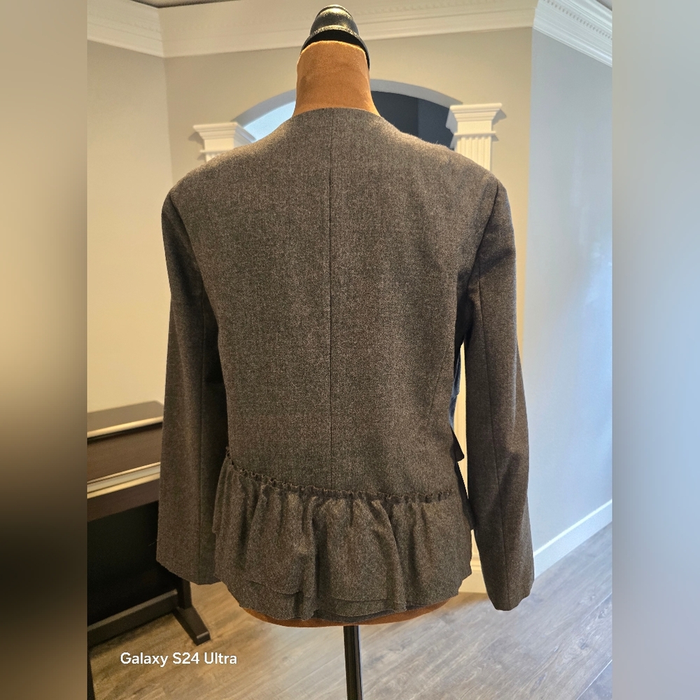 J. Crew Charcoal Ruffle Blazer - Picture 2 of 4